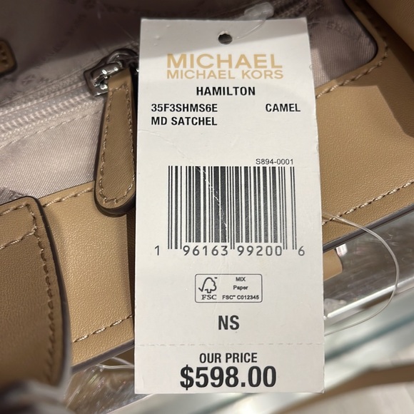 MICHAEL KORS HAMILTON MEDIUM SATCHEL 
 COLOR: Camel
NWT - Picture 12 of 16